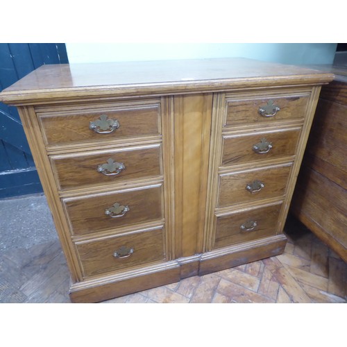 495 - 19th/20thC walnut office? chest of drawers