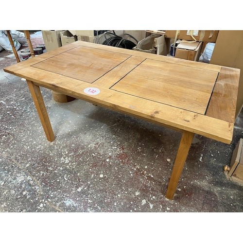 132 - 1 x Bespoke Oak dining table with ebony inlay