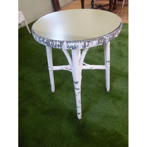 34 - Vintage painted wicker chairs and occasional table (Angrave's?) (13)