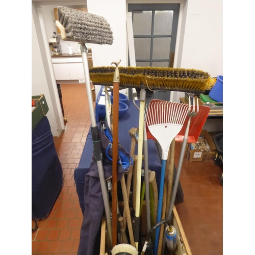 46 - Quantity of garden tools - rakes, hoes, loppers etc.