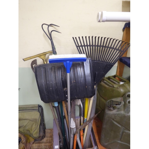 50 - Garden tools - rakes, shovels, shears etc.
