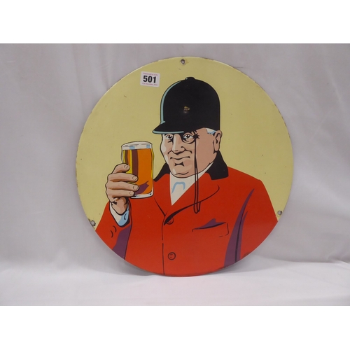 Mid 20thC circular enamelled metal advertising sign - Tetley's Bitter ...