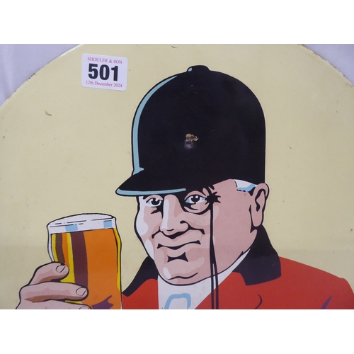 Mid 20thC circular enamelled metal advertising sign - Tetley's Bitter ...