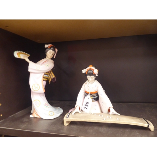 Franklin porcelain Geisha girl figures (2)