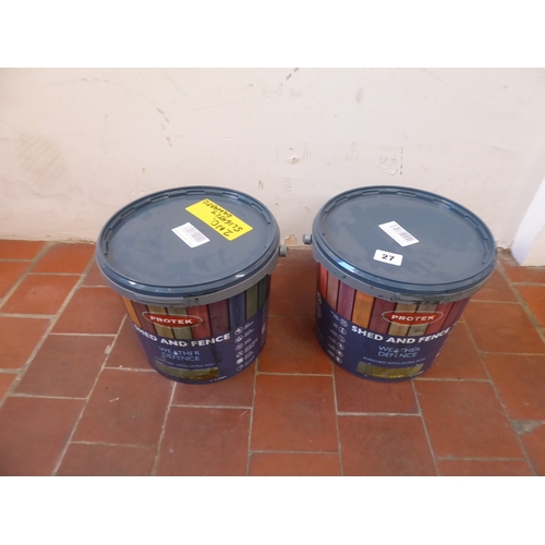 27 - 5 litre tubs green shed and fence paint (2)
