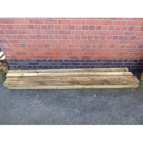 4 - Ribbed wooden fence posts (2700 x 90 x 90mm) (8)