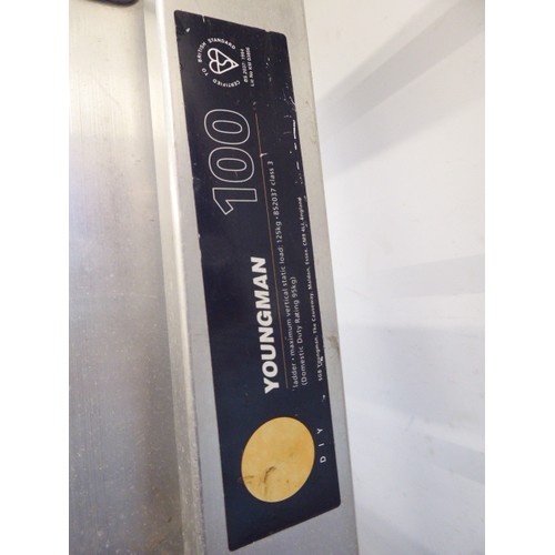 35 - Youngman double extending aluminium ladders