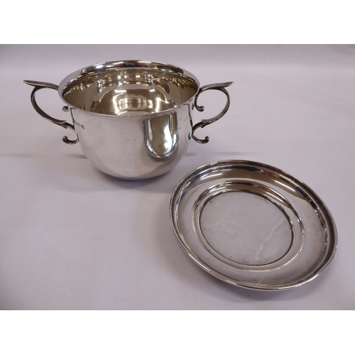 11 - Silver twin handled porringer with cover - Birmingham 1919