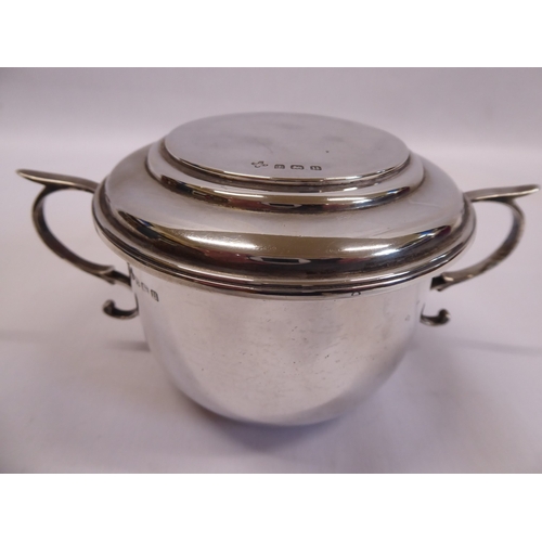 11 - Silver twin handled porringer with cover - Birmingham 1919