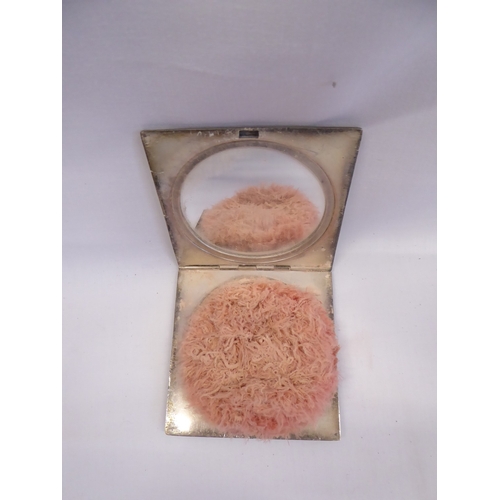 28 - Enamelled silver compact - Asprey's, engine turned silver matchbook case & a cased marcasite manicur... 