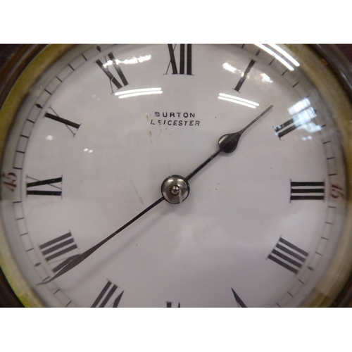 36 - Early 20thC oak cased mantel clock - Burton, Leicester