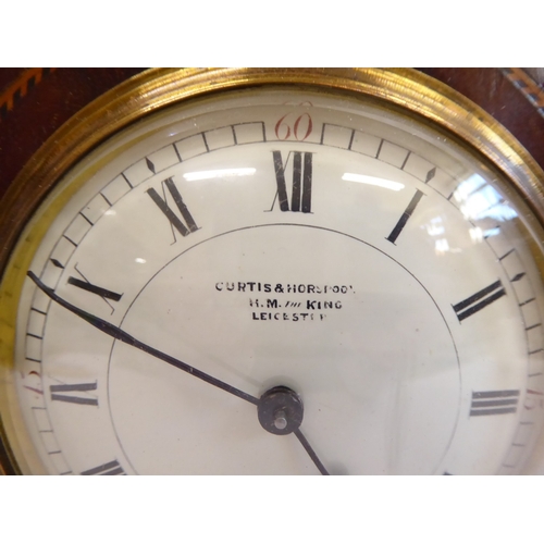 37 - Edwardian inlaid mahogany domed clock - Curtis and Horspool, Leicester