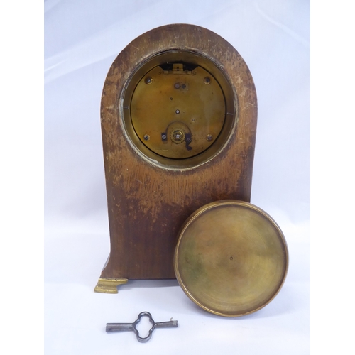 37 - Edwardian inlaid mahogany domed clock - Curtis and Horspool, Leicester