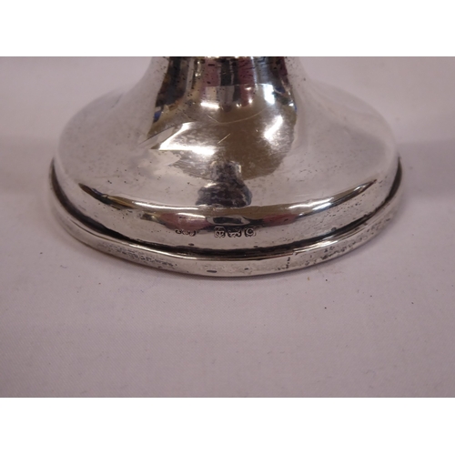 38 - Silver mounted oak twist candlestick - Birmingham 1927