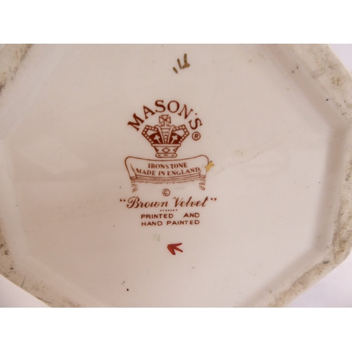 46 - Set of 3 graduated Mason's 'Brown Velvet' jugs