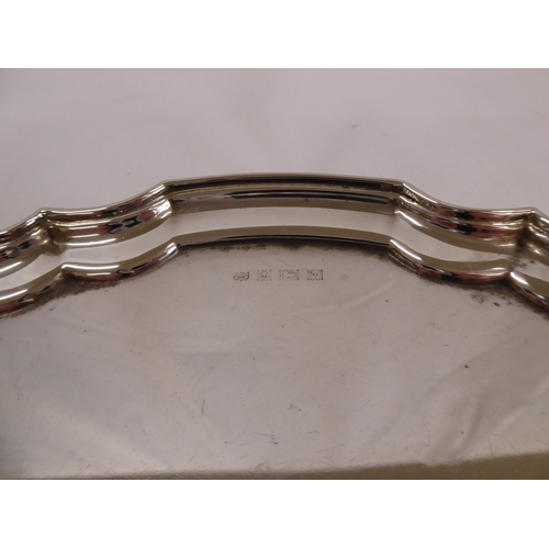 5 - Silver card tray on ball and claw feet - Birmingham 1962 (8