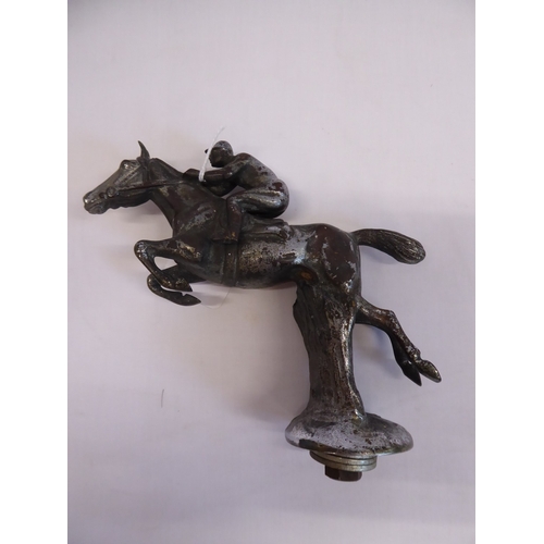 51 - Car mascots - chrome plated horse - Lejeune and jockey on racehorse (2)