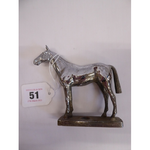51 - Car mascots - chrome plated horse - Lejeune and jockey on racehorse (2)