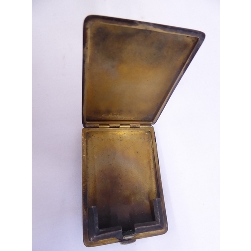 28 - Enamelled silver compact - Asprey's, engine turned silver matchbook case & a cased marcasite manicur... 