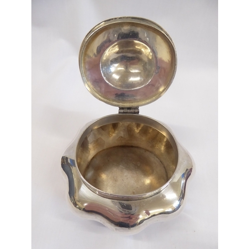 58 - Shaped silver caddy on lion paw feet - Birmingham 1898