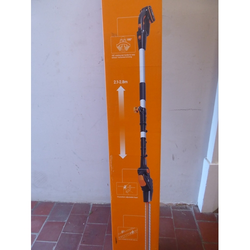 40 - New Worx WG252E cordless long reach hedge trimmer