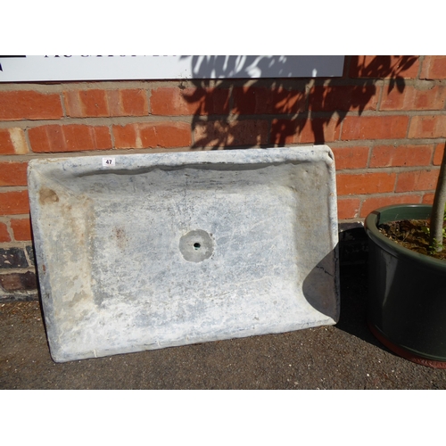 47 - Lead salting trough on wooden base
