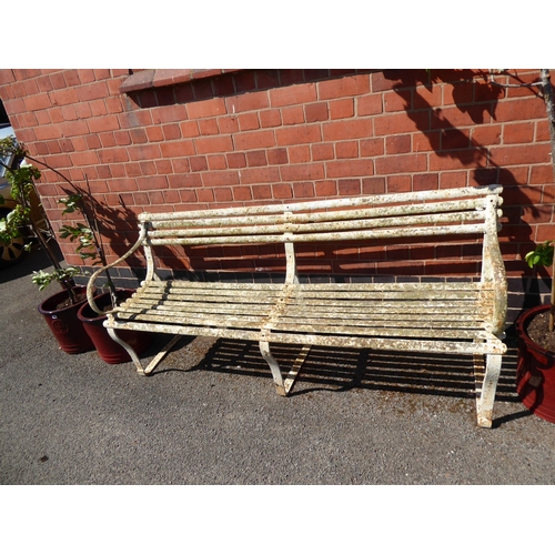 50 - 19thC iron strap work garden/park bench (74