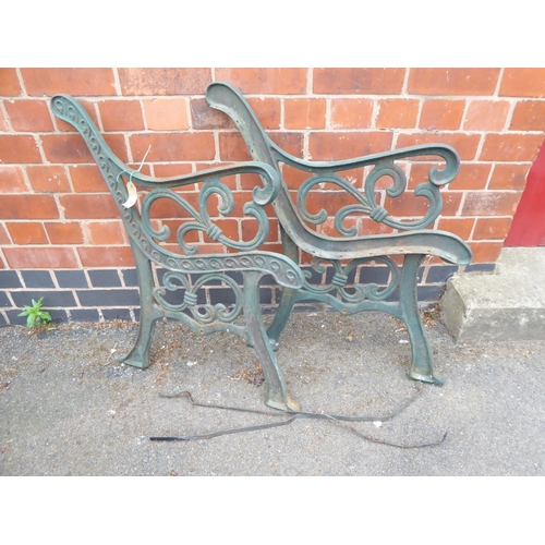 54 - Cast iron bench ends