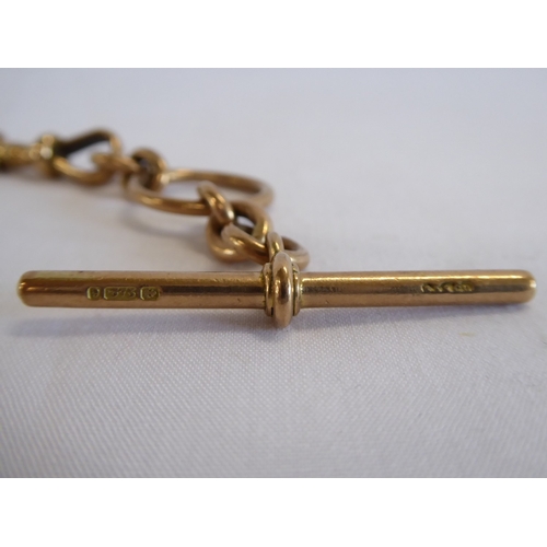27 - 9ct rose gold Albert watch chain (58g)