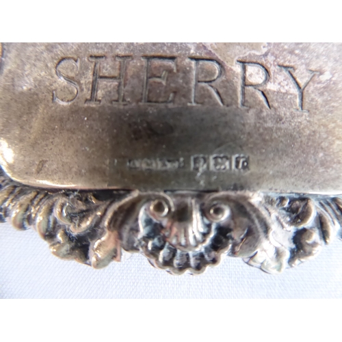 57 - Silver decanter labels - port, rum, scotch, brandy, sherry - Birmingham c1967-75 (5)
