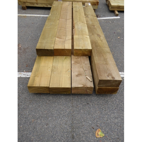 10 - Wooden garden sleepers (3000 x 250 x 100mm) (5) (2400 x 250 x 100mm) (3)
