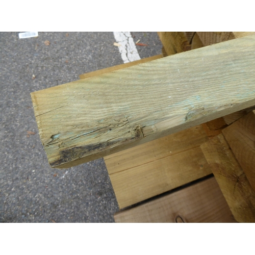 11 - Wooden garden fence posts (2400 x 75 x 75mm) (10)