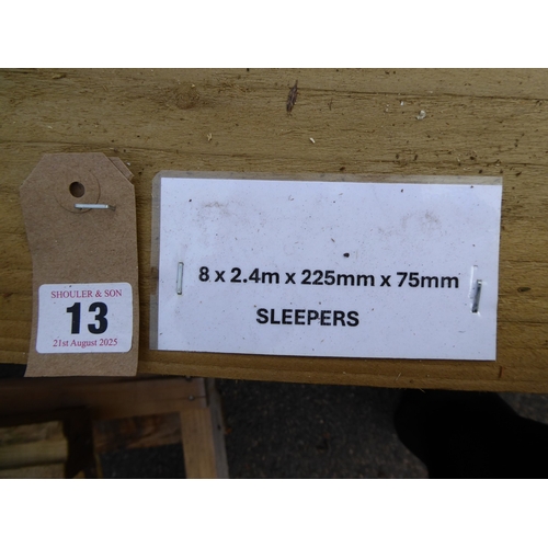 13 - Wooden garden sleepers (2400 x 225 x75mm) (8)