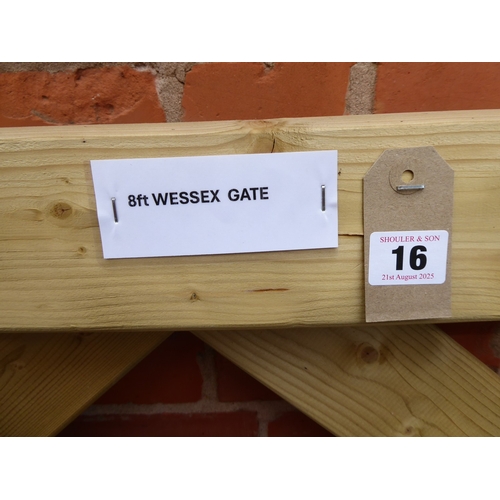 16 - Heavy duty wooden 'Wessex' gate (approximately 8')