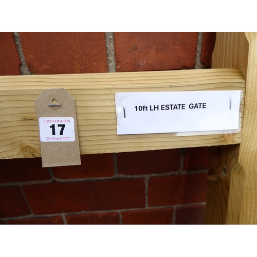 17 - Wooden left hand estate gate (approximately 10')