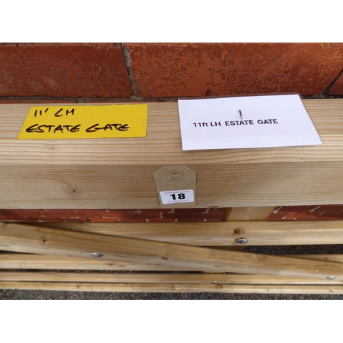 18 - Wooden left hand estate gate (approximately 11')
