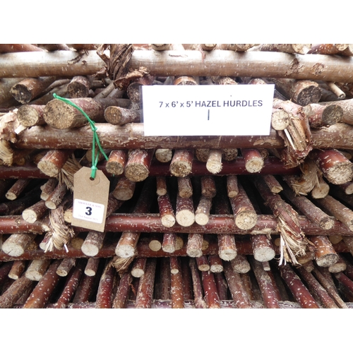 3 - Hazel hurdle panels (approximately 6' x 5') (7)