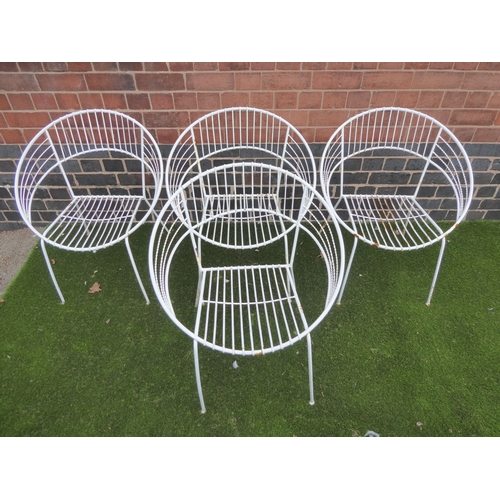 36 - Set of 4 retro metal 'atomic' style garden chairs