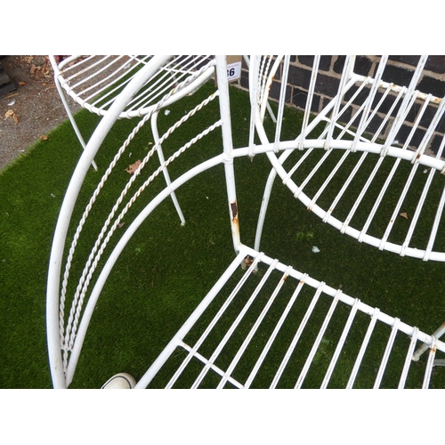 36 - Set of 4 retro metal 'atomic' style garden chairs