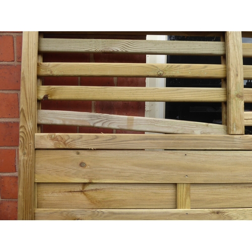 4 - Wooden slatted top horizontal fence panels (1.8 x 1.8m) (5)