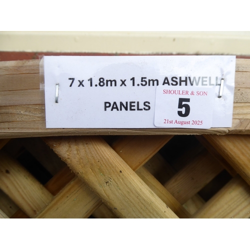 5 - Wooden 'Ashwell' lattice top fence panels (1.8 x 1.5m) (7)
