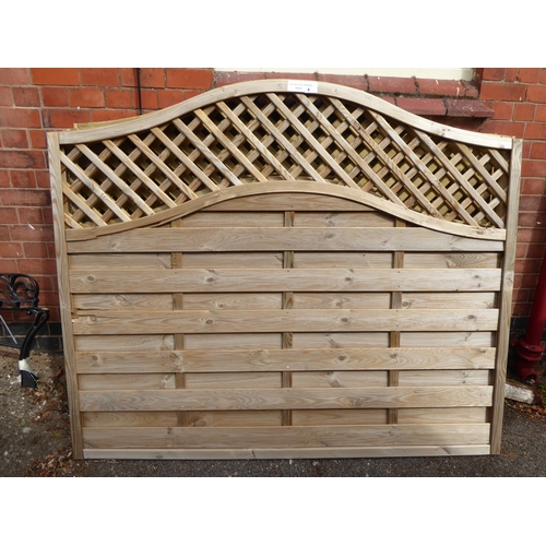 6 - Wooden 'Ashwell' lattice top fence panels (1.8 x 1.5m) (6)