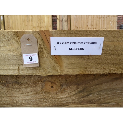 9 - Wooden garden sleepers - (2400 x 200 x 100mm) (8)