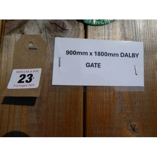 23 - Wooden 'Dalby' tongue and groove arch top gate (6' x 3')