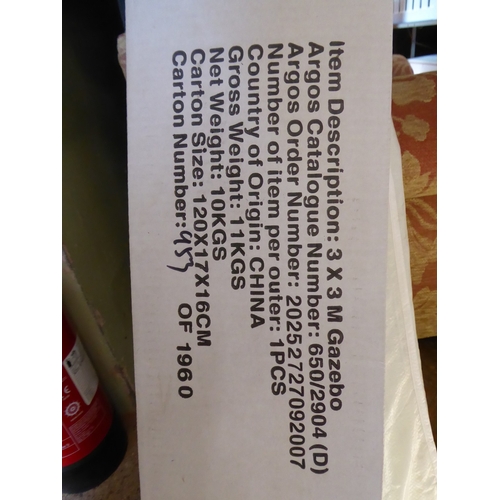 28 - Argos 3 x 3m gazebo (boxed )