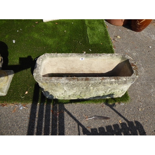 49 - Reconstituted stone lion mask trough planter & urn planter (2)