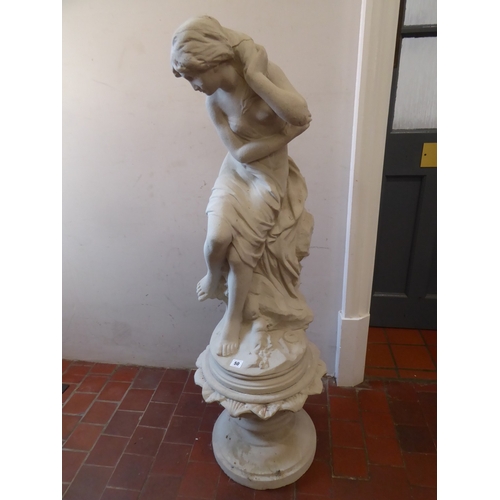 50 - Reconstituted stone statue of classical lady figure (46