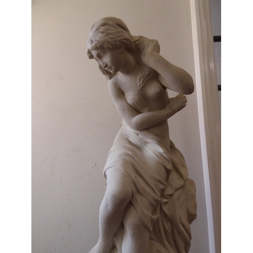50 - Reconstituted stone statue of classical lady figure (46