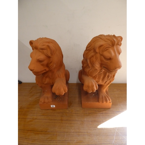 51 - Pair of Italian handmade terracotta lion statues - Carlo Benocci - Figli (21