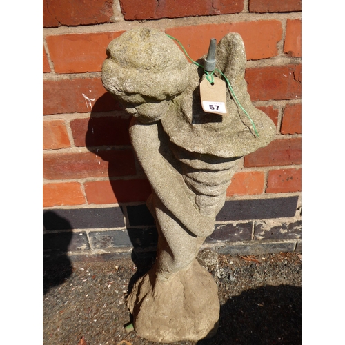 57 - Reconstituted stone cherub water fountain